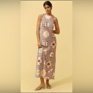 NEW | ANTHROPOLOGIE  Tie-Shoulder Column Dress - Ocean Creatures Sz: Small